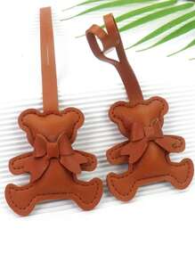 Charming Bear Bow Leather Key Chain-Cute Cartoon Car Accessories & Bag Charm, Unique Mobile Phone Accessories, Imitation Leather Pendant, Suitable For Female Mobile Phone Accessories, Presented To Friends, Family, Girlfriend, Outdoor Accessories, Party Accessories, Gifts, Souvenirs. - Multicolor - View 9