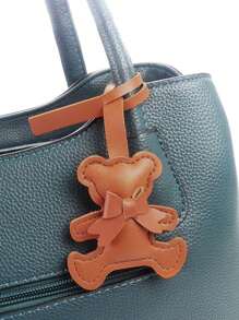 Charming Bear Bow Leather Key Chain-Cute Cartoon Car Accessories & Bag Charm, Unique Mobile Phone Accessories, Imitation Leather Pendant, Suitable For Female Mobile Phone Accessories, Presented To Friends, Family, Girlfriend, Outdoor Accessories, Party Accessories, Gifts, Souvenirs. - Multicolor - View 7