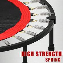 Kanchimi 40" Folding Mini Fitness Indoor Exercise Workout Rebounder Trampoline With Handle, Max Load 330lbs(Black) - Default - View 2