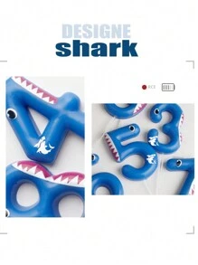 Cá Mập Xanh Dễ Thương Hoạt Hình Số 0-9 Chủ Đề Động Vật Bánh Sinh Nhật Trang Trí Nến - Nhiều màu - Xem 6