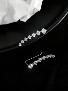 1 对女士夏季耳环,Ursa Major 方晶锆石耳钉,方晶锆石耳夹,时尚水钻吊坠耳环 - 彩色 - 查看 12