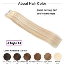 99j# Wine Red Thick Tape In Hair Extensions Human Hair 10-26 Inches 50g 20Pcs/Pack Tape Ins Human Hair Extensions Real Human Hair Tape In Extensions Silky Straight - S18/613 - 查看 2