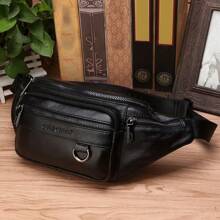 Bolsa cinto Pochete de Couro Genuíno para Homens de Viagem Retro Pele Natural Bolsa Masculina Transversal Corpo Bandoleira Quadril Faixa de Bolsas