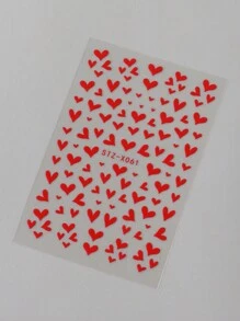 Valentijnsdag Nagels 2PCS Hart Nail Art Stickers, Valentijnsdag Nagel Decals 3D Zelfklevende Nail Art Benodigdheden Rood Hart Konijn Nagelontwerpen Sticker Voor Vrouwen Meisjes DIY Valentijns Manicure Decoraties