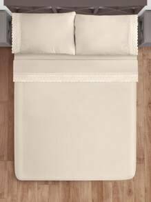 Home Elephant Sheet Set Single, Double, King Size Embroidered, Various Colors - Beige - View 3