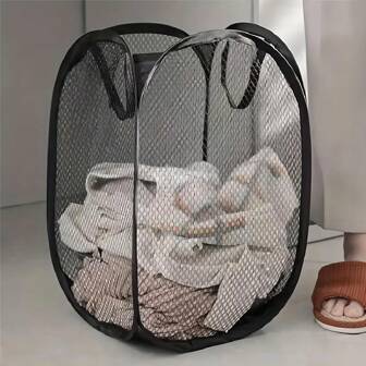 1pc Minimalist Breathable Portable Moisture-Proof Foldable Laundry Basket - Large Capacity Suitable For Small Spaces, Durable And Easy To Clean, Applicable For Home, Dorm, Travel