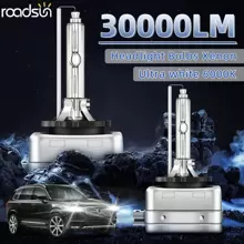 2 PCS 24000LM LED Xenon Lamps D1S D2S D3S D4S 6000K Cool White High & Low Beam, 300% Brightness, 50000hrs Lifespan, Plug-N-Play Bulbs For Vehicles