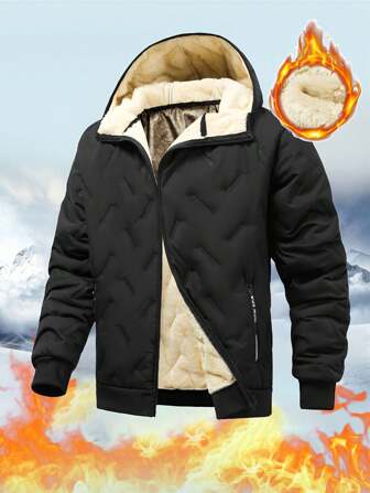 新款冬季户外运动羽绒服，男士休闲连帽上衣，加厚连帽外套