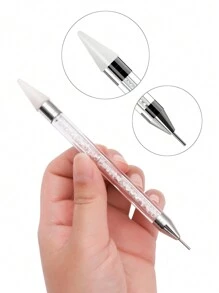 2 piezas Doble cara Aplicador de Rhinestones y Bolígrafo de Punteado para Uñas, Bolígrafo Dual para Gemas de Cristal, Canutillos y Decoración de Uñas DIY, Herramienta de Manicura y Arte de Uñas