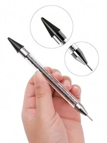 2 piezas Doble cara Aplicador de Rhinestones y Bolígrafo de Punteado para Uñas, Bolígrafo Dual para Gemas de Cristal, Canutillos y Decoración de Uñas DIY, Herramienta de Manicura y Arte de Uñas