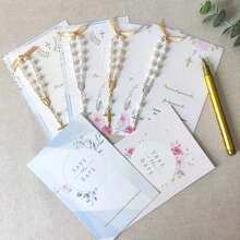 20/10pcs Baptism Favor Cards With Rosaries Birthday Baptism Christening Decor For Your New Born