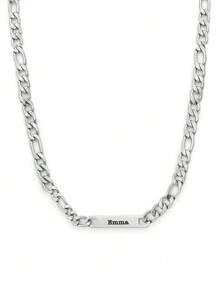 Individuell gravierte Halskette aus Edelstahl mit mehreren Namen für Herren, personalisierte Namensbar-Halskette mit Kette für Väter, Geschenk zum Vatertag, Weihnachten, Thanksgiving, Partys, Jahrestag, Abschluss, Silber, Stilvoll, Farbig, Vintage, Unisex, Hipster, Einfach, Personalisiert, Einzigartig, Ideale Geschenke für ihn, Ideale Geschenke für sie, Sie, Freund, Freundin, Vater, Mutter, Familie, Freunde, für Jahrestage, für Geburtstage, für Abschluss, für Prom, für Partys, Damenketten