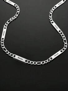 Individuell gravierte Halskette aus Edelstahl mit mehreren Namen für Herren, personalisierte Namensbar-Halskette mit Kette für Väter, Geschenk zum Vatertag, Weihnachten, Thanksgiving, Partys, Jahrestag, Abschluss, Silber, Stilvoll, Farbig, Vintage, Unisex, Hipster, Einfach, Personalisiert, Einzigartig, Ideale Geschenke für ihn, Ideale Geschenke für sie, Sie, Freund, Freundin, Vater, Mutter, Familie, Freunde, für Jahrestage, für Geburtstage, für Abschluss, für Prom, für Partys, Damenketten