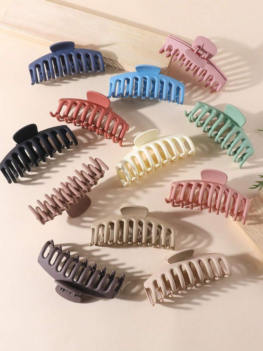 4 pinzas para el cabello de niña, pasadores para el cabello grandes antideslizantes, pasadores de plástico mates de colores de moda, accesorios para el cabello delgados y gruesos para uso diario