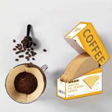 Pour Over Coffee Filters, One-Time Wooden Pulp Cone Shaped Coffee Filter Papers For Dripper Cup - Multicolor - View 9