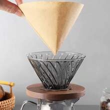 Pour Over Coffee Filters, One-Time Wooden Pulp Cone Shaped Coffee Filter Papers For Dripper Cup - Multicolor - View 3