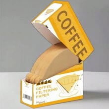 Pour Over Coffee Filters, One-Time Wooden Pulp Cone Shaped Coffee Filter Papers For Dripper Cup - Multicolor - View 2