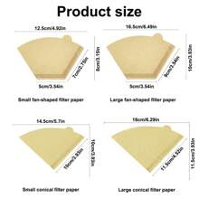 Pour Over Coffee Filters, One-Time Wooden Pulp Cone Shaped Coffee Filter Papers For Dripper Cup - Multicolor - View 10