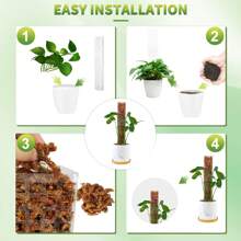 24in/36in/48 Inch Moss Pole Plastic Plant Stand Indoor Climbing Plants Guardian Tutors Pot Moss Stick For Monstera, Large D Shaped PolesPlants Growth Garden Support Accessories