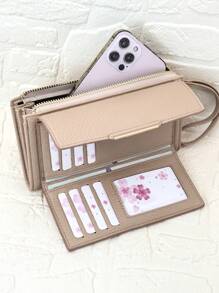 MINGYOU Fashion Soft Material High-End Embroidery Portable Casual Black Mobile Wallet Women's Zipper Mobile Wallet Suitable For Shopping Travel Essential Christmas Gifts Gift Thanksgiving Vintage Gifts For Women Wallet Purse Wallet Long Wallet Wristlet Wallet