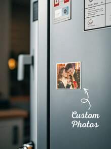 12pcs/1set Custom Photo Fridge Magnets, Personalized Square Hard Paper Cardstock Magnets 7x7cm, DIY Family Picture Decoration For Refrigerator, Magnetic Photo Display For Kitchen Or Office, Unique Personalized Gift For Mother's Day, Father's Day, Graduation, Wedding, Anniversary, Christmas, Valentine's Day, Housewarming, And Holiday Home Decor