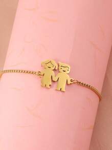 1pc Custom Engraved Name Bracelet, Cute Stainless Steel Boy And Girl Bracelet, Simple Adjustable Size Couple Bracelet, Customizable 2 Names Bracelets, Personalized Couple Jewelry For Valentine's Day Gifts, Birthday Gifts, Anniversary Gifts For Girlfriends And Boyfriends Valentines - Multicolor - View 7