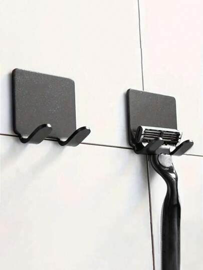 PP Aufhängehaken ohne Löcher für Rasierer, Rasierhalter für die Dusche, Rasiererhalter-Haken, wasserdichter selbstklebender Rasierhalter-Aufhänger für Badezimmer und Küche zur Organisation von Luffa, Bademantel und Handtuch