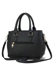 女士手提包，多功能休闲单肩包，斜挎包，托特包，商务休闲女士手提包，毛球吊坠工作包，创意妈妈包，最佳母亲节礼物 - 黑色 - 查看 7