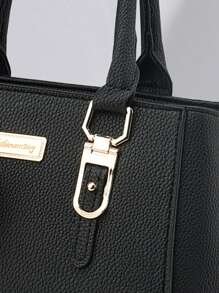 女士手提包，多功能休闲单肩包，斜挎包，托特包，商务休闲女士手提包，毛球吊坠工作包，创意妈妈包，最佳母亲节礼物 - 黑色 - 查看 10