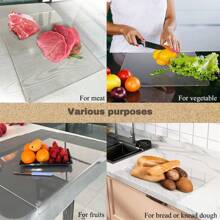 1 pièce Grand format 45 x 35 cm Planche à découper en acrylique transparent pour la cuisine, planche à découper antidérapante pour couper les légumes, les fruits, la viande, le pain, convient pour la cuisine, la table à manger, la rentrée scolaire