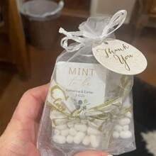 100PCS 1.5 Inch Custom Round Wedding Hang Tags With String,Circle Tags,Printed Wedding Favor Tags, Thank You For Celebrating With Us Tags, Forever Love, Minimalist - Pattern - View 5