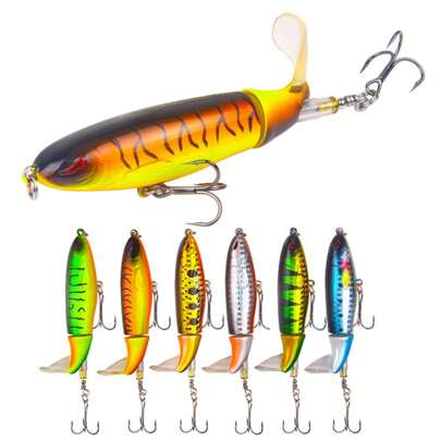 13g/10cm Large Propeller Trolling Hard Lure With Rotating Bobber, Pencil Bait