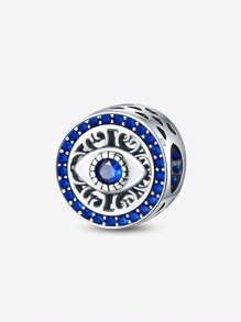 1pc Fashionable Blue Devil's Eye Pendant Bead, Suitable For Women's Bracelet, Bangle DIY Jewelry Making And Daily Outfit Accessory, Suitable For Girls To Wear - Beaded Devil Eye - View 2