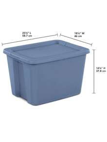 Sterilite 18 Gallon Tote Box Plastic, Set Of 8 - Bluemoonlight - View 2