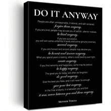 Inspirational Canvas Wall Art Motivational Do It Anyway Quote Canvas Print Positive Canvas Painting Office Home Wall Decor - Framed - View 1