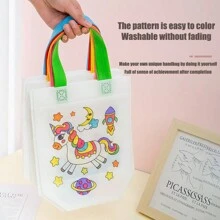 Túi Graffiti DIY cho trẻ em, Túi Graffiti bằng vải không dệt, Đồ dùng tô màu thủ công cho trẻ em trai gái, Túi Graffiti cho trẻ mới biết đi để tô màu, vẽ và đồ chơi giáo dục, Hộp đựng bút Graffiti, Túi Tote Graffiti - nhiều màu - Xem 3