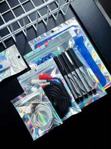 100pcs/Set Rainbow Laser Film Self-Sealing Bags Jewelry Ornaments Packaging Bags Gift Packaging Self-Sealing Bags