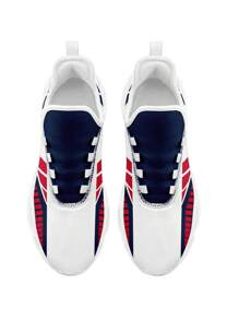 Men's New England Football Designed Sneakers, Custom Logo Custom Name Customization Lightweight Comfortable Soft Bottom Sneakers For Men, Gym Training Breathable Tennis Shoes Unique Gift For Mom/Dad/Her/Him/Girlfriend/Boyfriend/Wife/Husband/Friend ﻿ - White - View 11
