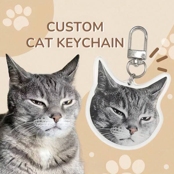 1PC Personalizado Bonito Estilo Personalizado Animal de Estimação Corpo Inteiro Ou Cabeça Foto Moda Bonito Interessante Texto Textura Personalizada Acrílico Chaveiro Bolsa Pingente Caixa de Celular Pingente Pequeno Presente