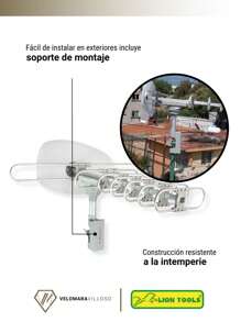 Antena Aérea Tv Giratoria 360 A Control Remoto Articulo Para Hogar - Gris - Ver 8