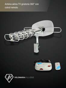 Antena Aérea Tv Giratoria 360 A Control Remoto Articulo Para Hogar - Gris - Ver 3