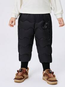 Balabala Boys' & Girls' Jogger Pants Warm Winter 2024 Collection - Black - View 1