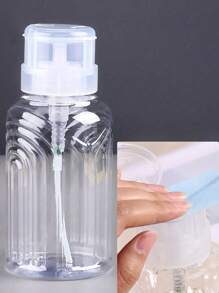 1pc 300ML Clear Empty Cleaning Liquid Dispensing Bottle, Press Empty Pump Dispensing Bottle, Professional Press Liquid Pump Empty Bottle Dispenser For Cleaning Water And Pen Washing Water Liquid Container Makeup Nail Art Tools