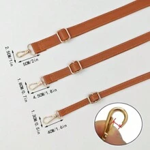 Adjustable Replacement Shoulder Strap For Bags Wallets Made Of Full Grain Microfiber Leather Gold And Silver Metal Hardware Gifts For Women - Brown - View 4