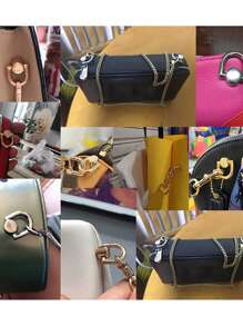 4 套金属球头铆钉 D 形环，带 2 个工具，用于皮革斜挎包钱包工艺，手提包桶形锌合金桶扣侧滑夹，用于手提包带连接 D 形环，用于包更换手提包连接器环扣