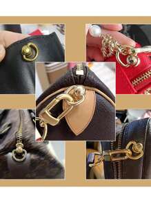 4 套金属球头铆钉 D 形环，带 2 个工具，用于皮革斜挎包钱包工艺，手提包桶形锌合金桶扣侧滑夹，用于手提包带连接 D 形环，用于包更换手提包连接器环扣