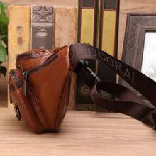 Bolsa cinto Pochete de Couro Genuíno para Homens de Viagem Retro Pele Natural Bolsa Masculina Transversal Corpo Bandoleira Quadril Faixa de Bolsas