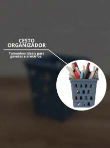 Uninjet Square Organizer Basket For Small Items In Assorted Colors Blue White Black Pink And Transparent For Any Environment - Màu xanh lam - Xem 5