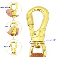 Pet Fashionable Personalized Gold Color Zinc Alloy Clasp Heavy Duty Handmade Nylon Leash For Dogs, Polyester Rope Durable Strong Dog Lead, Suitable For Large & Medium Pets, Collar And Training Accessories