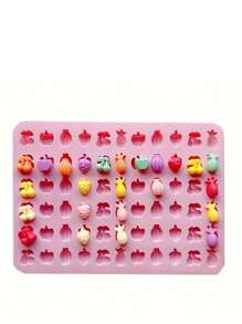 Molde de silicona mini para hacer gomitas tipo gominolas, molde para hacer chocolates, dulces, ceras derretidas y postres con diferentes sabores como manzana, naranja, frambuesa, fresa, cáscara de piña, etc.
